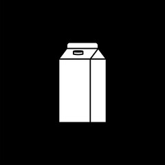 Milk box icon isolated on black background. Package symbol modern, simple, vector, icon for website design, mobile app, ui. Vector Illustration