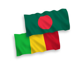 Flags of Mali and Bangladesh on a white background