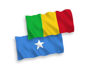 Flags of Mali and Somalia on a white background