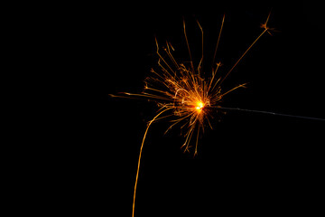 closeup view of burning sparkler