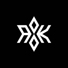 AK monogram logo with star shape and luxury style