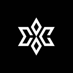 CC monogram logo with star shape and luxury style