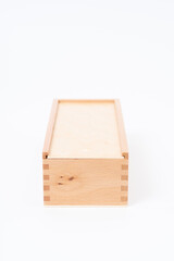 Wood box on white background