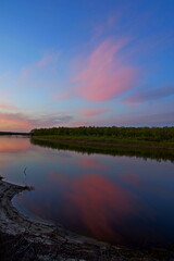 sunset over the river Desna
