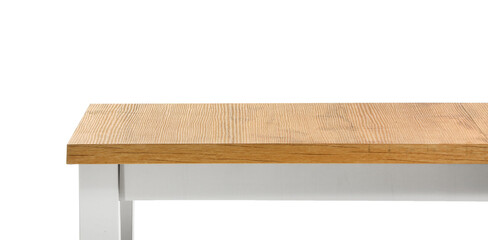 Clean kitchen table on white background