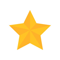 Yellow star flat icon isolated on white background. Vector illustration.