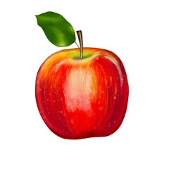 red apple on the white background
