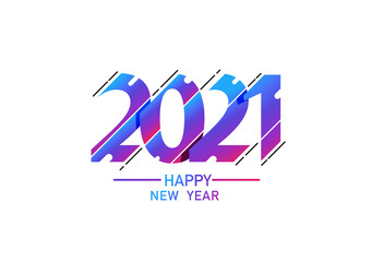 Fototapeta na wymiar 2021 happy new year logo text design, Vector illustration