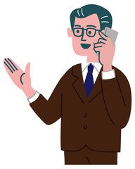 スーツ　男性　中年　提案　立っている
