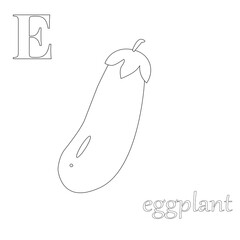  fruit  and vegetable alphabet coloring book illustration