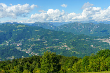 Fototapeta na wymiar Mountain landscape at Valcava pass, in Lecco province