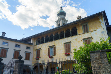 Fototapeta na wymiar Rovetta, Bergamo: historic palace