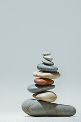 Fototapeta na wymiar zen stones isolated over grey 