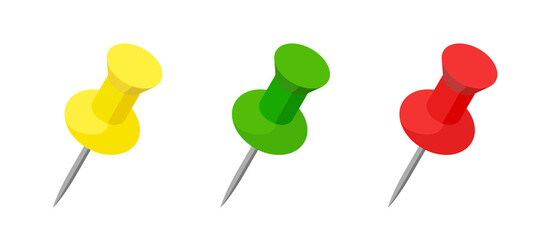 押しピンのイラスト素材　カラーバリエーション