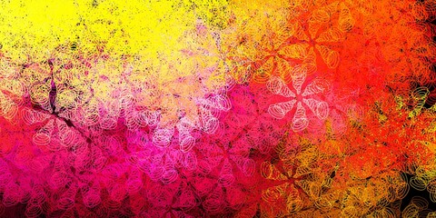 Dark pink, yellow vector backdrop with dots.