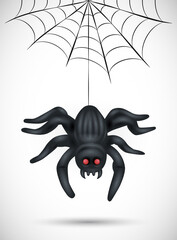 Scary spider isolated on white background. suitable for halloween background, poster, banner and flyer