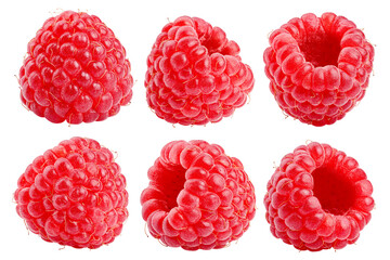 Raspberry isolated on white background, clipping path, full depth of field