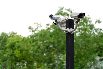 Multi-angle CCTV system in the park