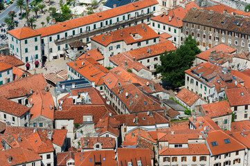 Fototapeta na wymiar Aerial view of Kotor Old Town, Unesco World Heritage Site, Kotor, Montenegro