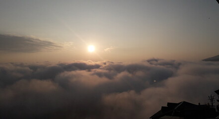 sunrise over the clouds