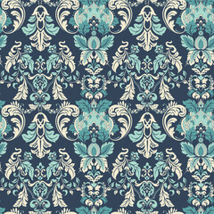 Vintage floral seamless patten. Classic Baroque wallpaper.
