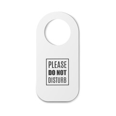 Template of Do Not Disturb door sign tag, realistic vector illustration isolated.