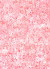 Watercolor hand painted pink coral background. Art abstract acrillic red and white brush strokes textured wallpaper
