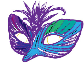 carnival mask vector illustration,green carnival mask