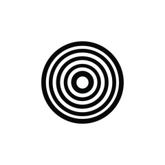 Darts target icon. Shooting symbol. Black and white circles.