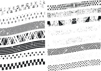 Grunge Paint Roller . Vector brush Stroke . Distressed banner . Black stripes isolated. paintbrush collection . Modern Textured shape . Dry border in Black . Bulge lines