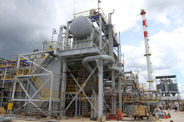 Fototapeta na wymiar Oil refinery plant. Industry. New equipment