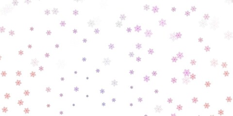 Light pink, red vector doodle texture with flowers.