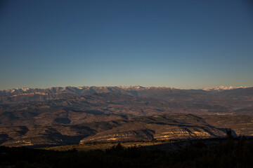Winter sunset in Serra Del Montsec, Lleida, Spain