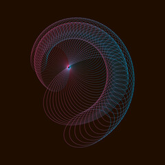 Spirograph abstract element on a black background. © sasha15