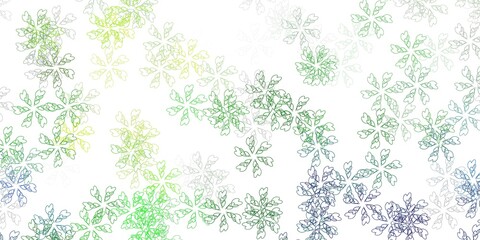 Light blue, green vector abstract artwork with leaves.
