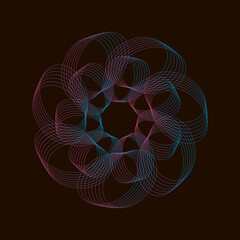 Spirograph abstract element on a black background. © sasha15