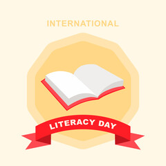 This is an illustration of a book for International Literacy Day.