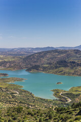 Embalse de Zahara-el Gastor lake in Grazalema national park, Spain