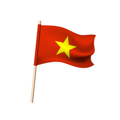 Vietnam flag on white background