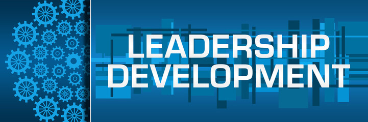 Leadership Development Blue Left Gears Circular Horizontal 