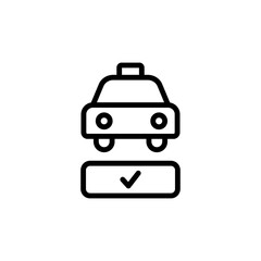 Taxi, approved icon. Simple line, outline vector elements of taxi service icons for ui and ux, website or mobile application