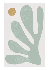 Foto op Plexiglas Meloen Op Matisse geïnspireerde eigentijdse collageposter met abstracte organische vormen