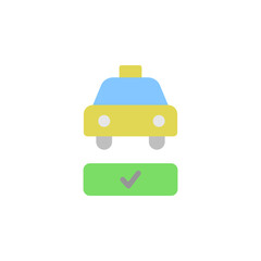 Taxi, approved icon. Simple color vector elements of taxi service icons for ui and ux, website or mobile application