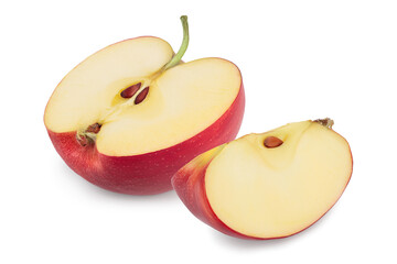 Red apple half isolated on white background with clipping path and full depth of field