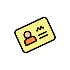 Id Card icon. Simple color with outline vector elements of taxi service icons for ui and ux, website or mobile application