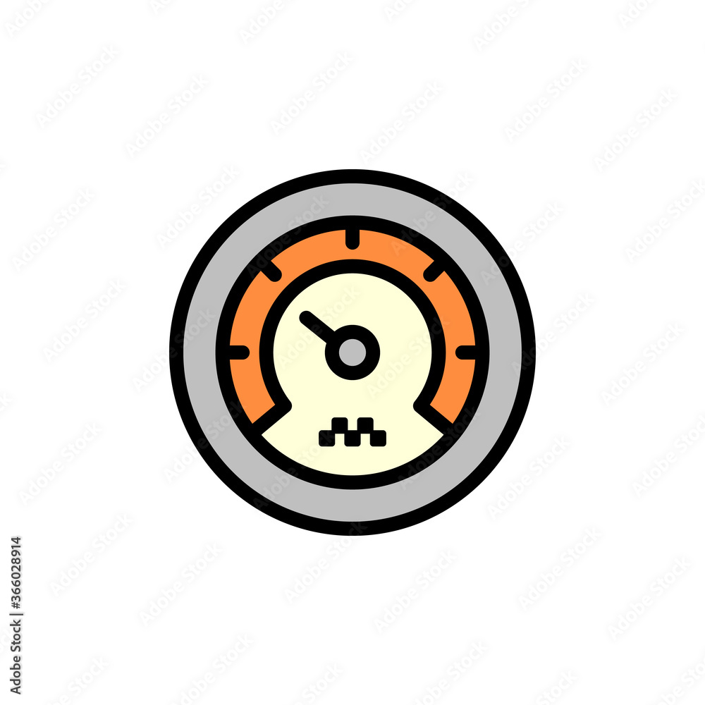 Poster speedometer icon. simple color with outline vector elements of taxi service icons for ui and ux, web