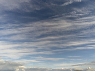 Beautiful blue sky with fluffy clouds, Nature background.
