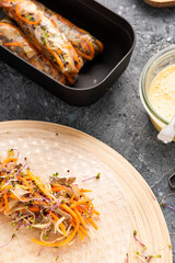 Vegetarian Rice Paper Rolls with Colorful Vegetables