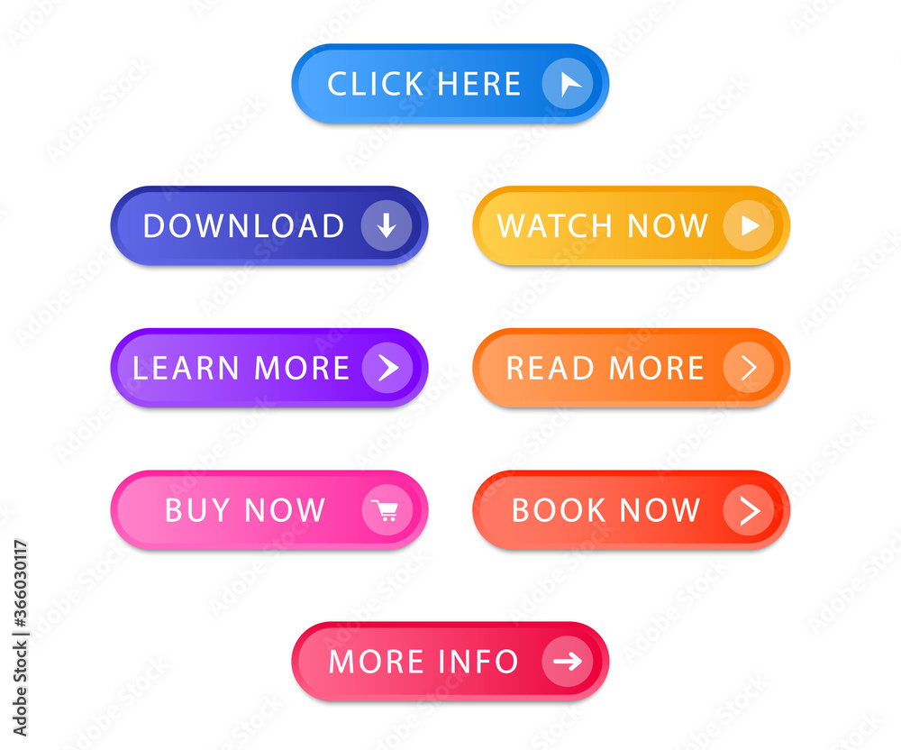 Poster set of modern buttons for web site and ui. сollection gradient buttons. vector