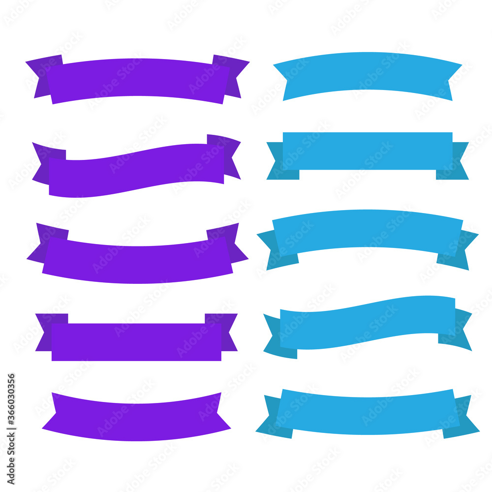 Wall mural flat vector ribbons banners flat. banner ribbon vector set